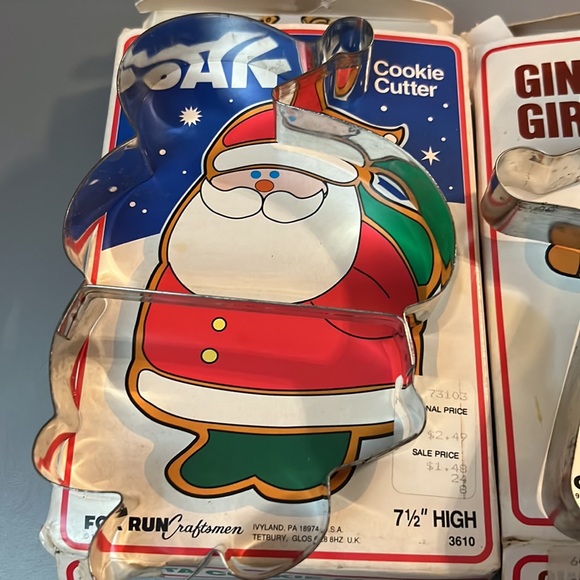 Vintage 1985 Fox Run Craftsmen Stainless Cookie Cutters Gingerbread Santa NIB - Picture 3 of 10